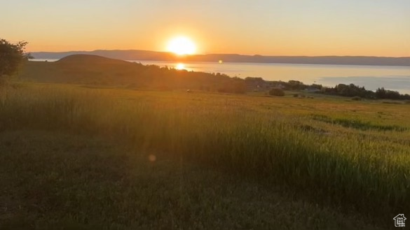 Mountain view with a large body of water