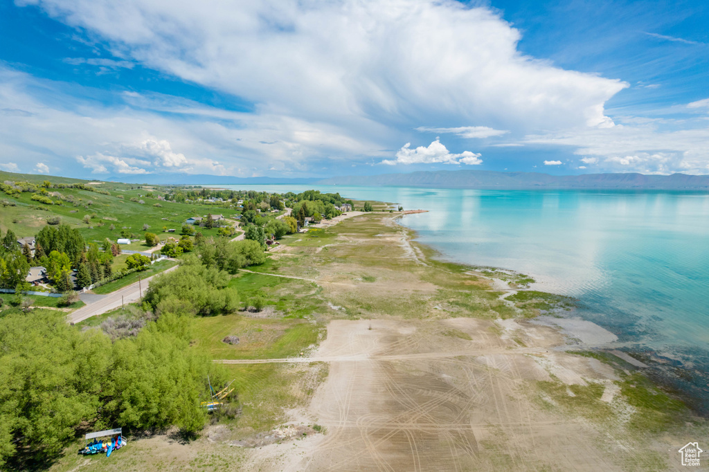 Aerial view of a large body of water