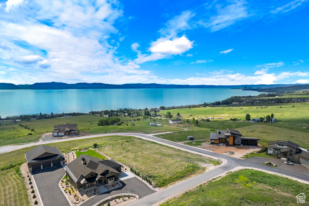 Drone / aerial view of a water and mountain view