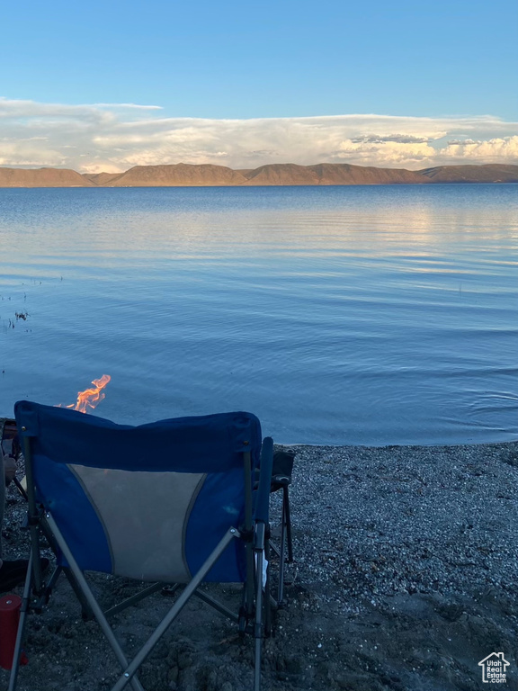 Water view with a mountainous background