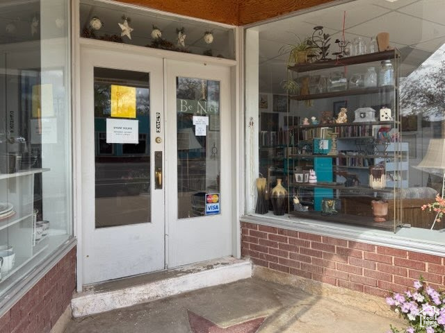 Entrance to property featuring french doors