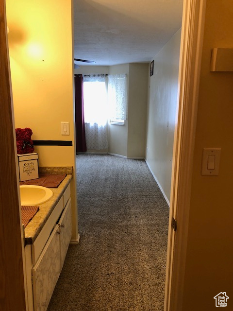 Bathroom featuring baseboards and vanity