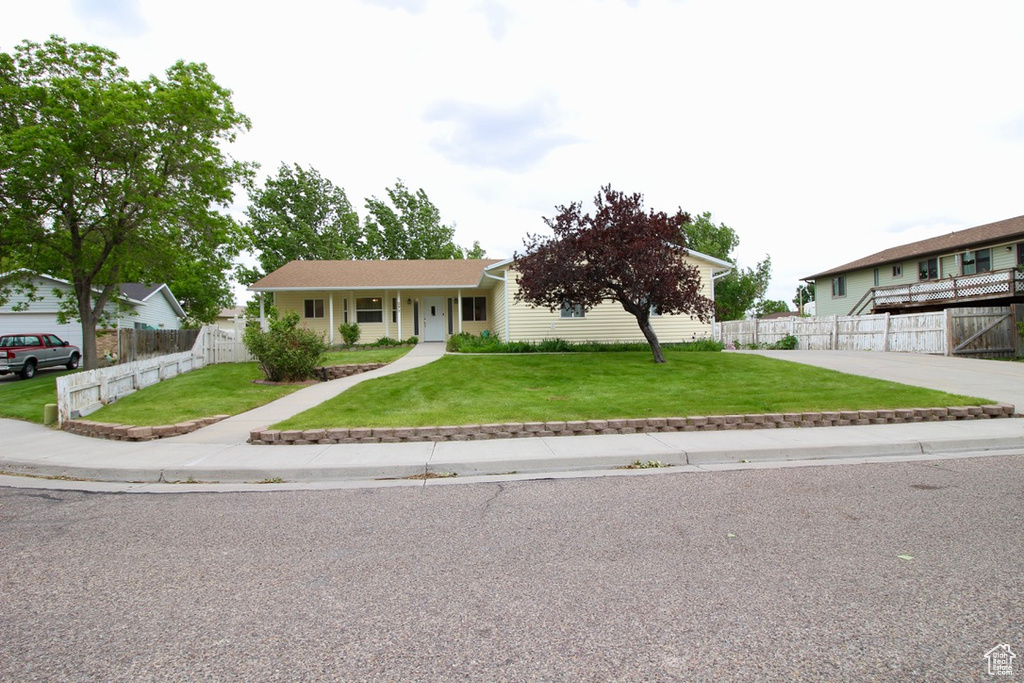 View of single story home