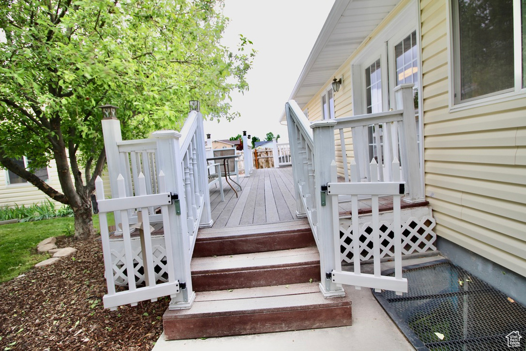 View of wooden deck