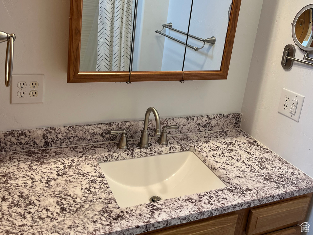 Bathroom view of vanity