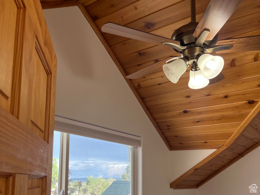 Detailed view of wood ceiling