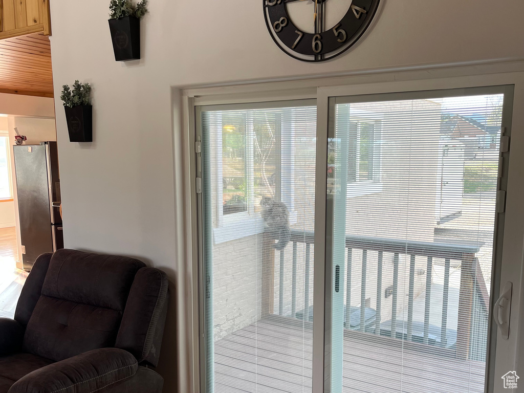 Doorway to outside with plenty of natural light