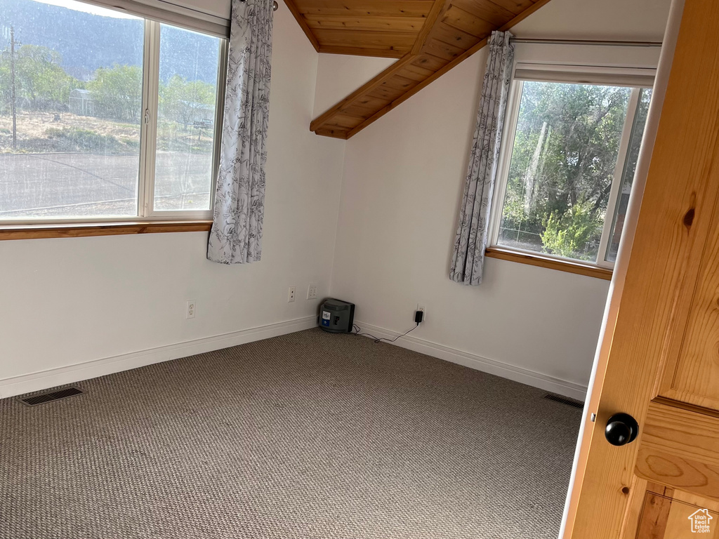Additional living space with carpet floors and baseboards