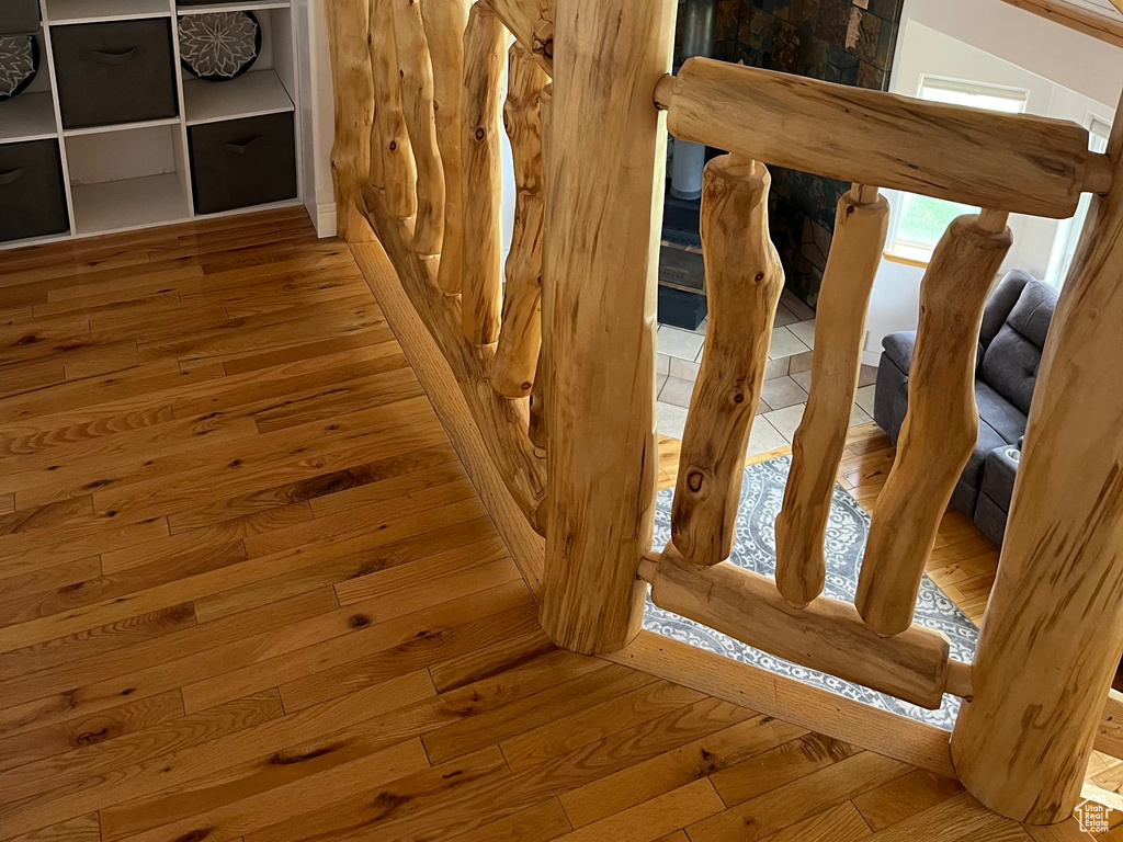 Detailed view of wood finished floors