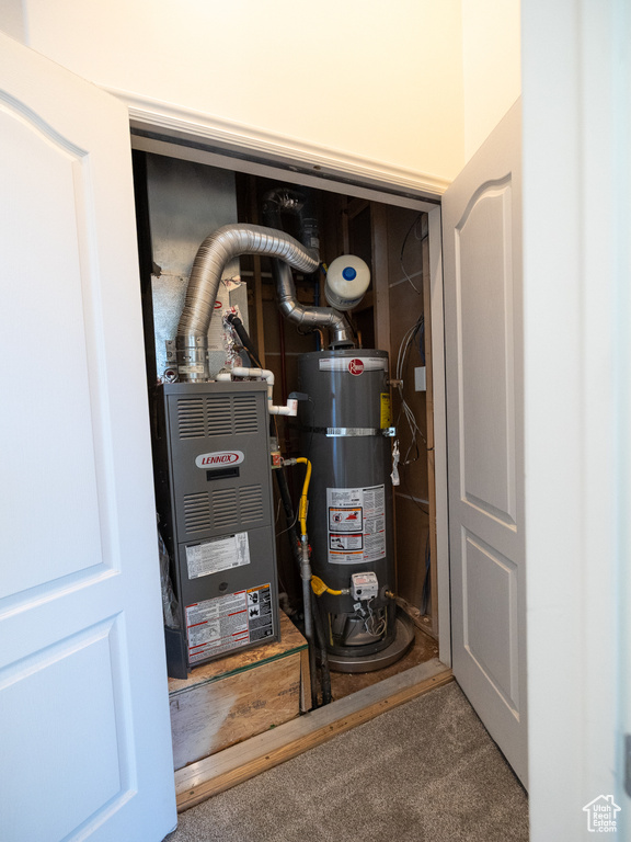 Utility room with water heater