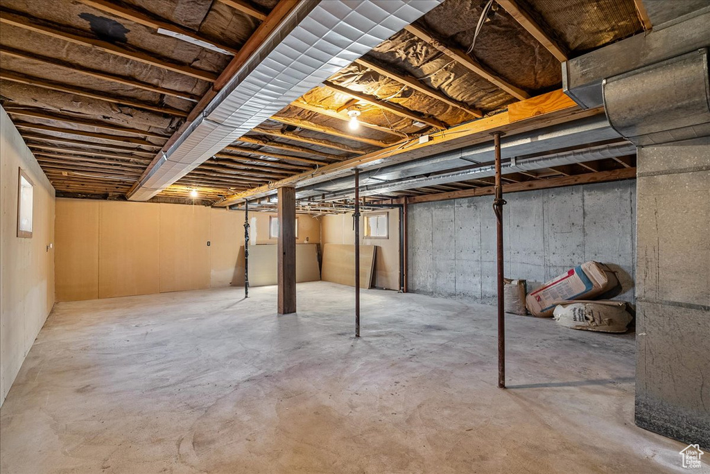 View of unfinished basement