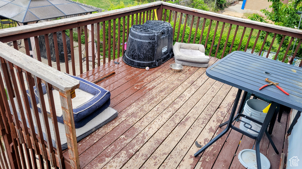 View of wooden deck