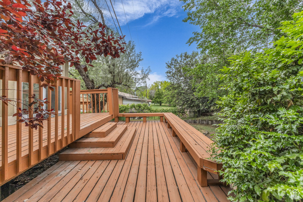 View of wooden deck