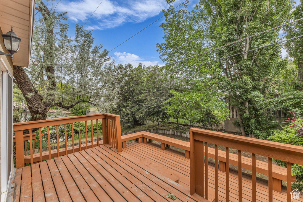 View of wooden deck