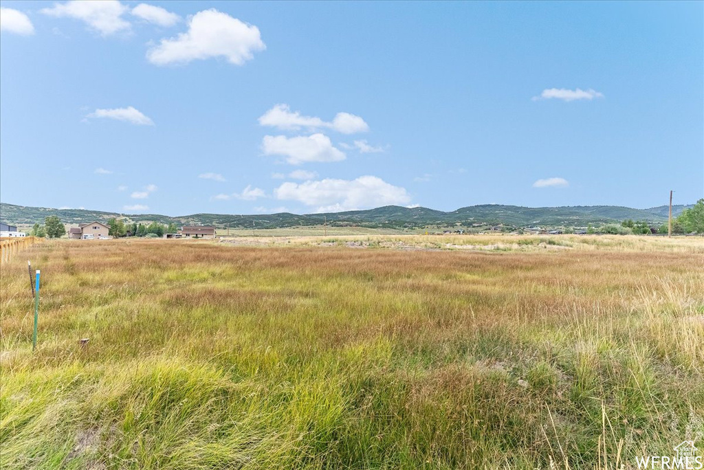 View of mountain background with rural landscape