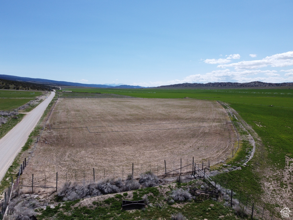 View of property's community featuring a mountain view, fence, and a rural view
