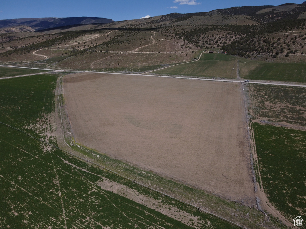 Aerial view with a rural view and a mountain view