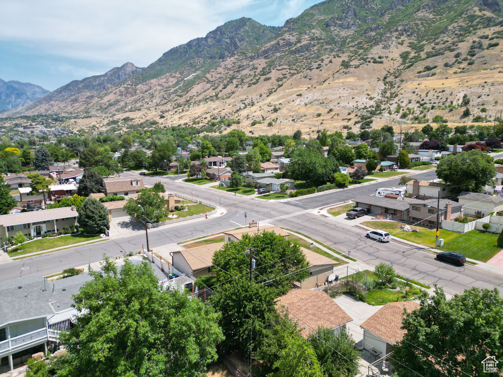 Mountain view with nearby suburban area