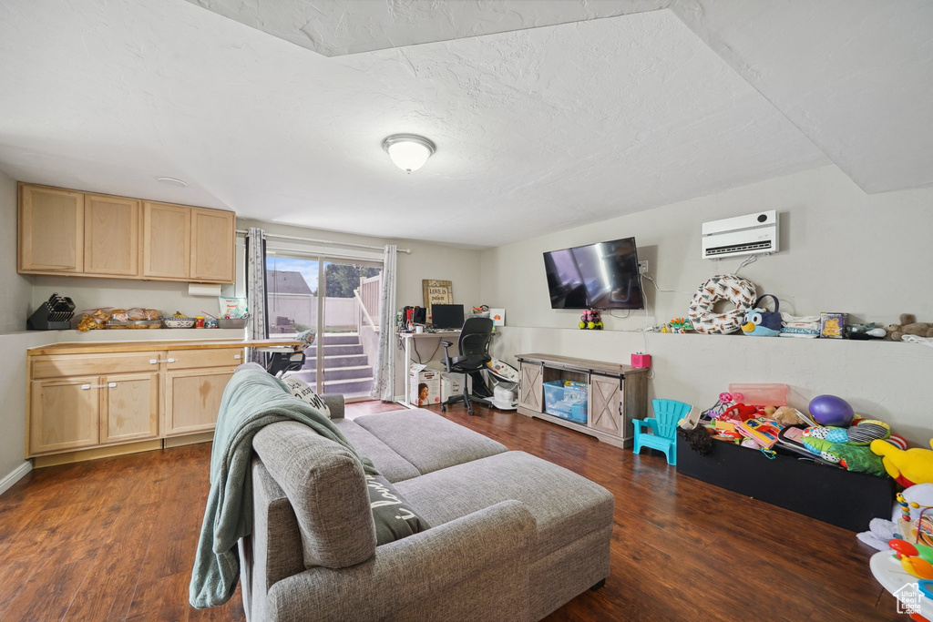 Living room featuring wood finished floors