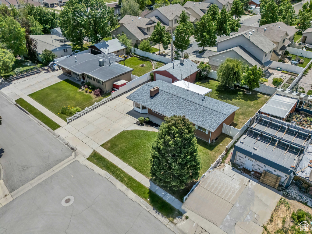 Aerial view of residential area