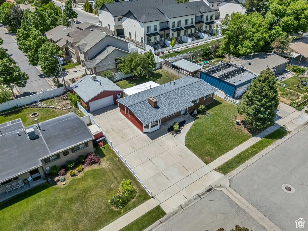 Aerial view of residential area