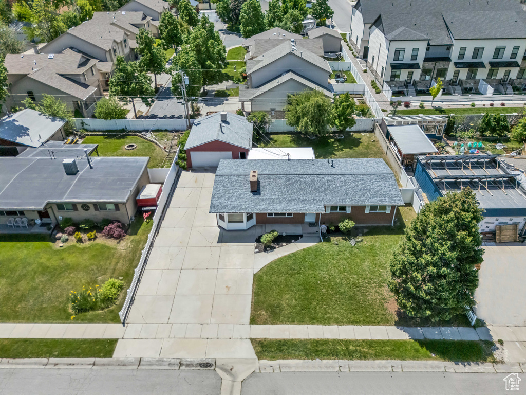 Aerial view of residential area