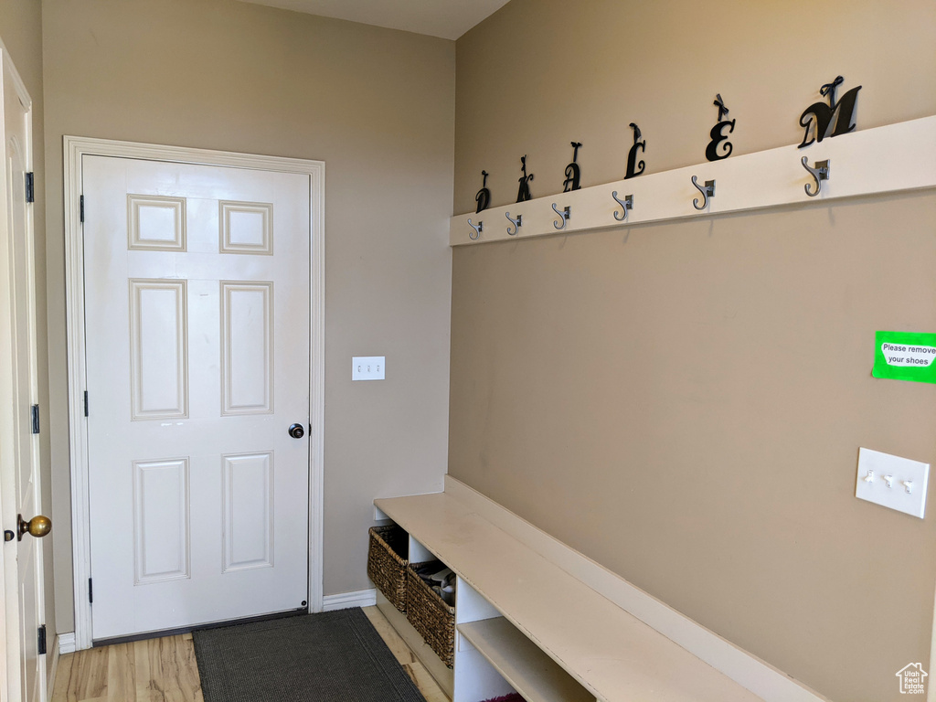 Mudroom featuring baseboards