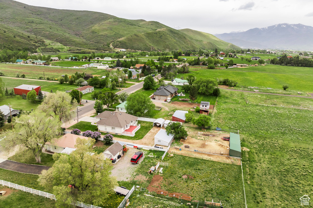View of rural area with a mountainous background