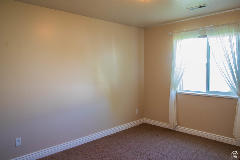 Carpeted spare room featuring healthy amount of natural light and baseboards