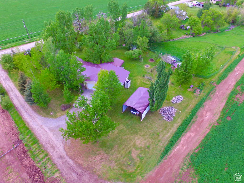 Aerial view of sparsely populated area