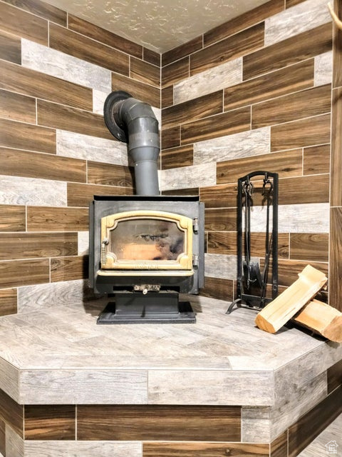 Detailed view of a wood stove