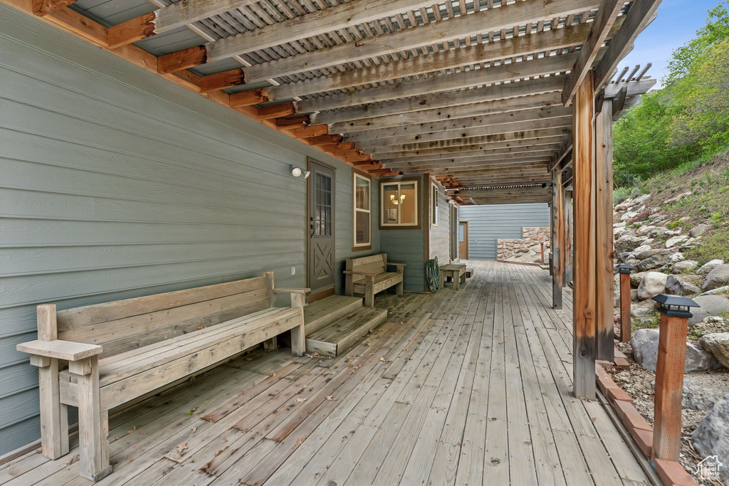 View of wooden terrace
