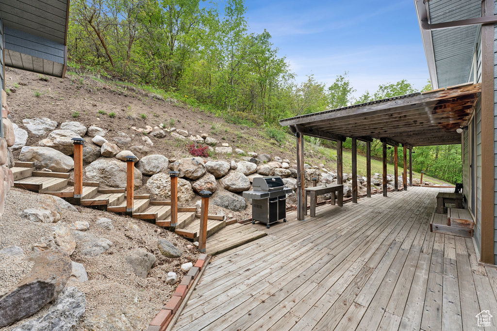 Deck with grilling area