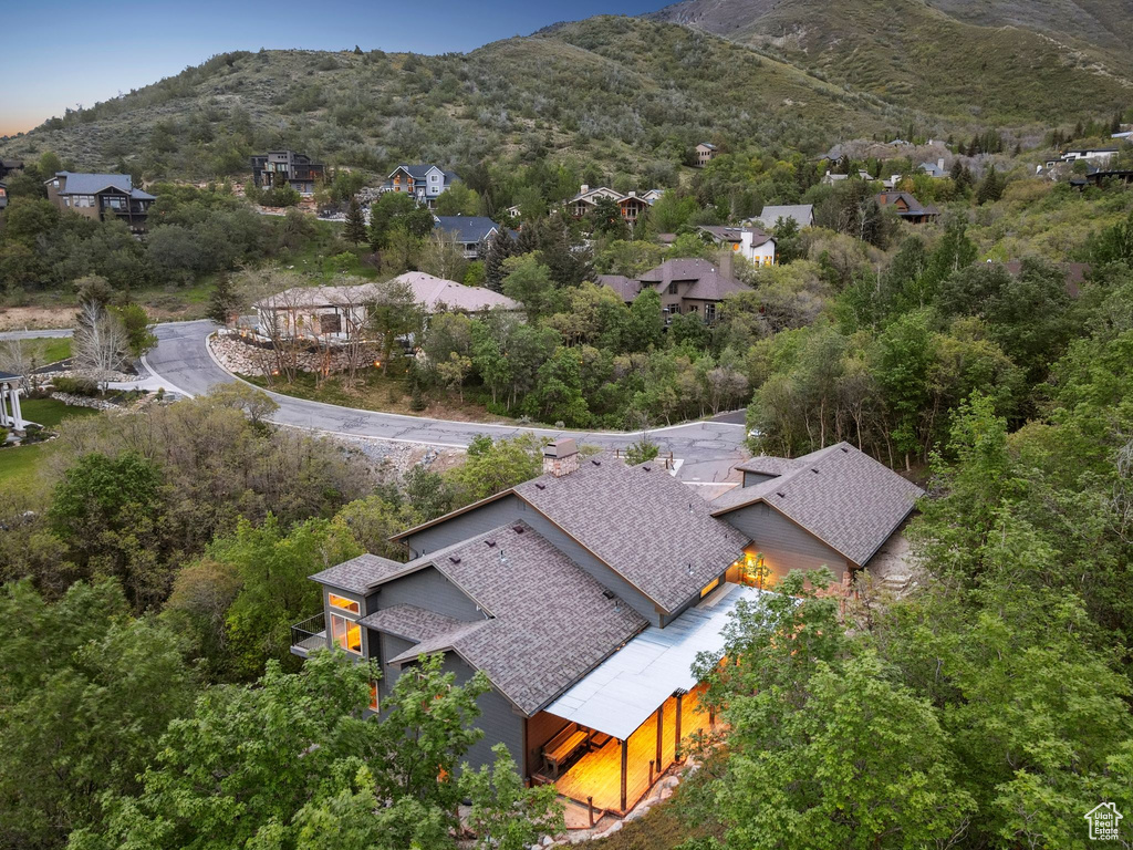 View of subject property with mountains
