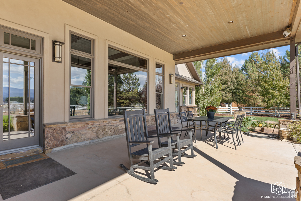 View of patio / terrace featuring outdoor dining space