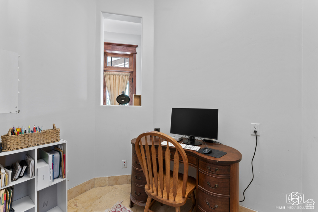 Home office with baseboards