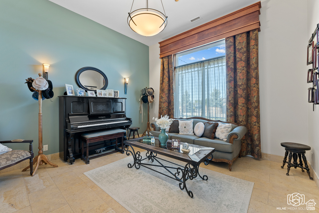 Living room featuring baseboards