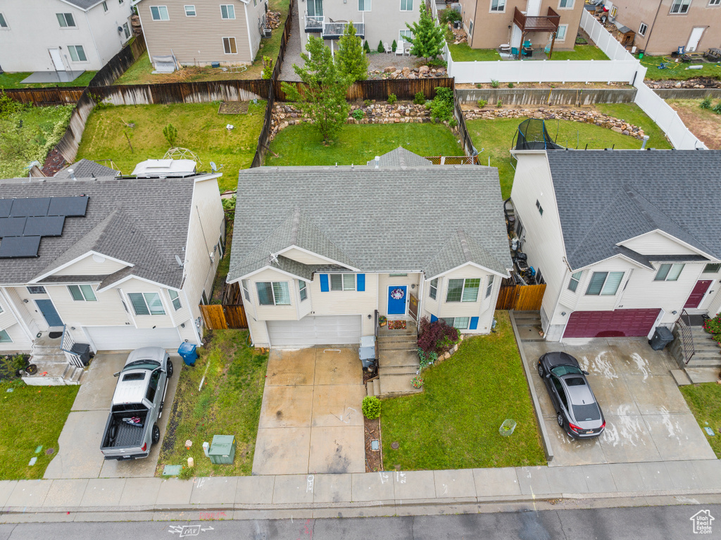 Aerial view of residential area
