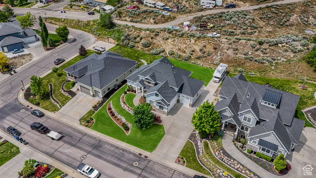Aerial view of residential area