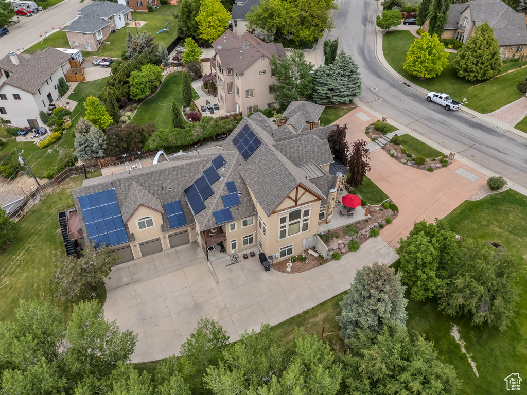 Aerial view of residential area