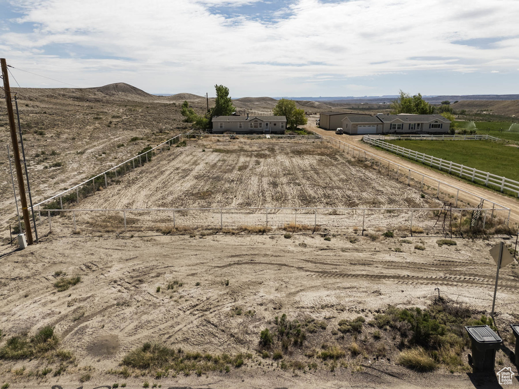Aerial view of sparsely populated area
