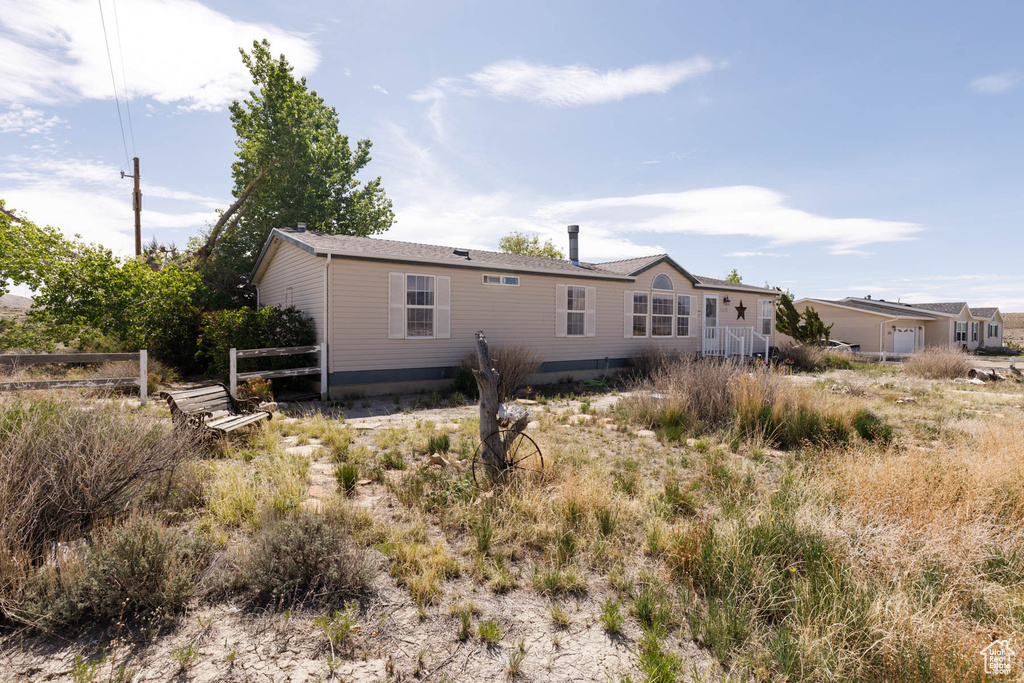 Back of house with fence