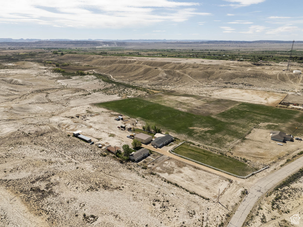 Aerial view of sparsely populated area