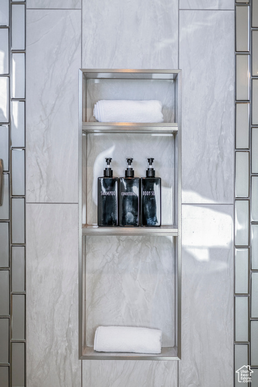 Bathroom view of a package area