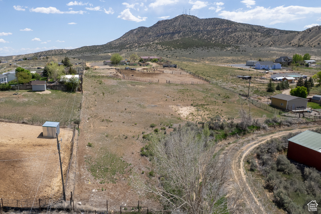 Mountain view with rural landscape
