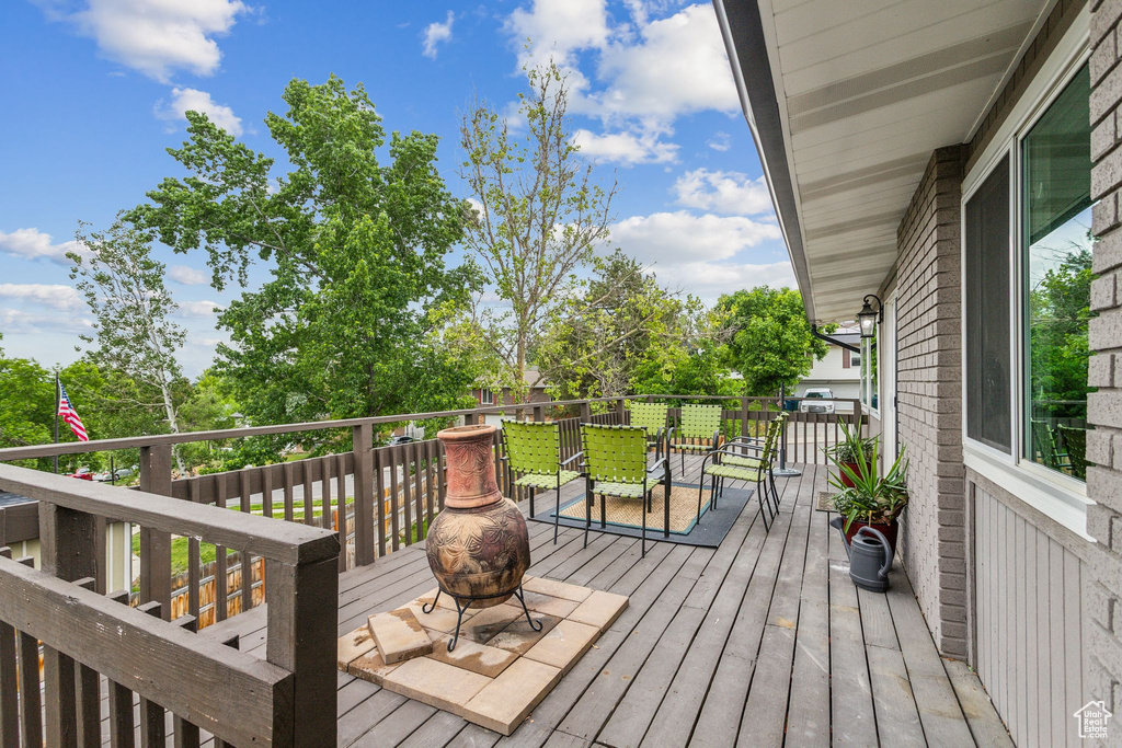 View of wooden deck