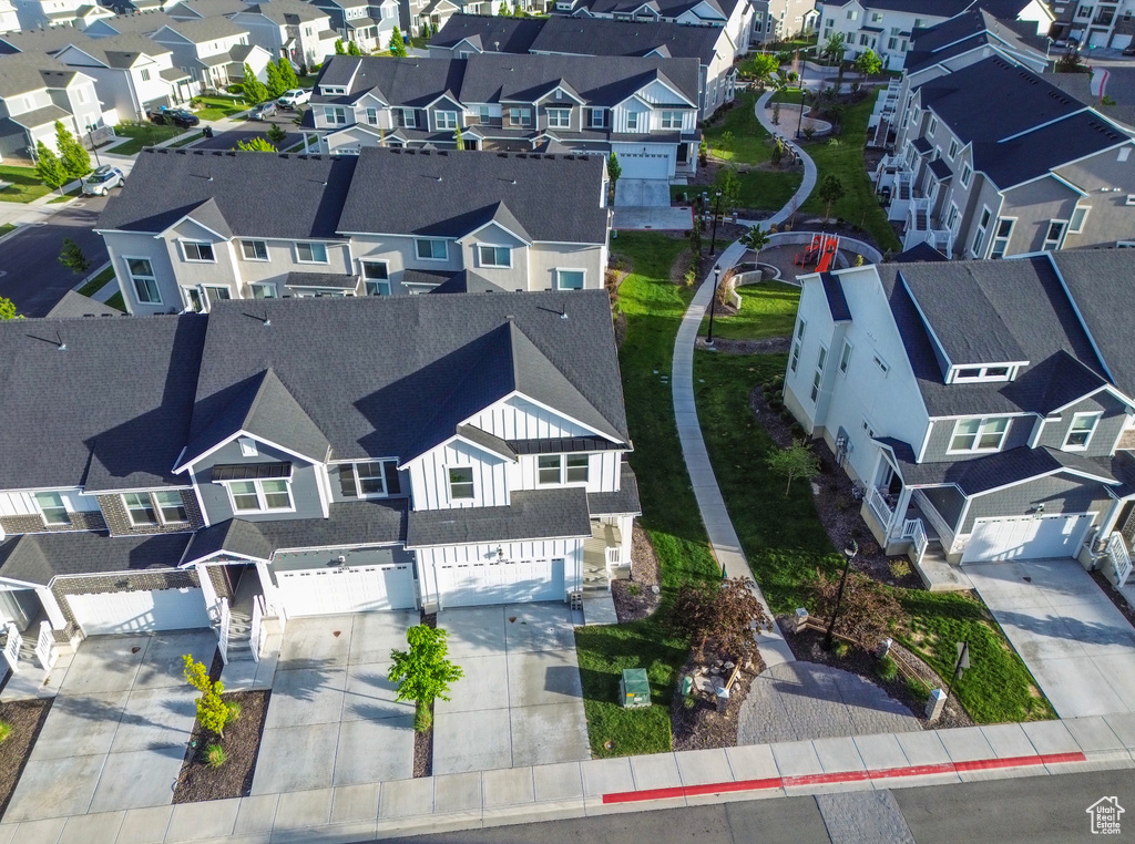 Aerial view of residential area