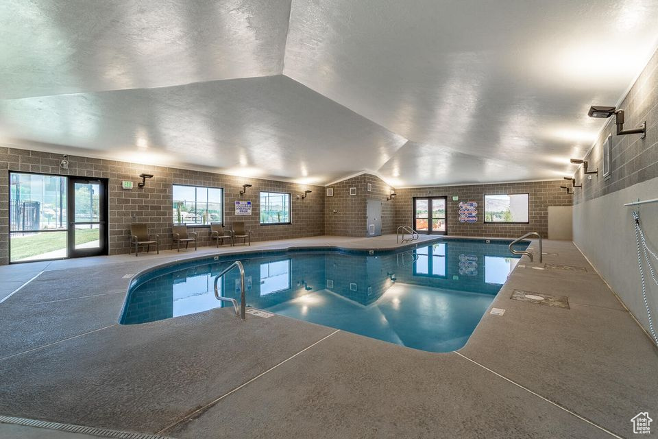 Indoor pool with a sink
