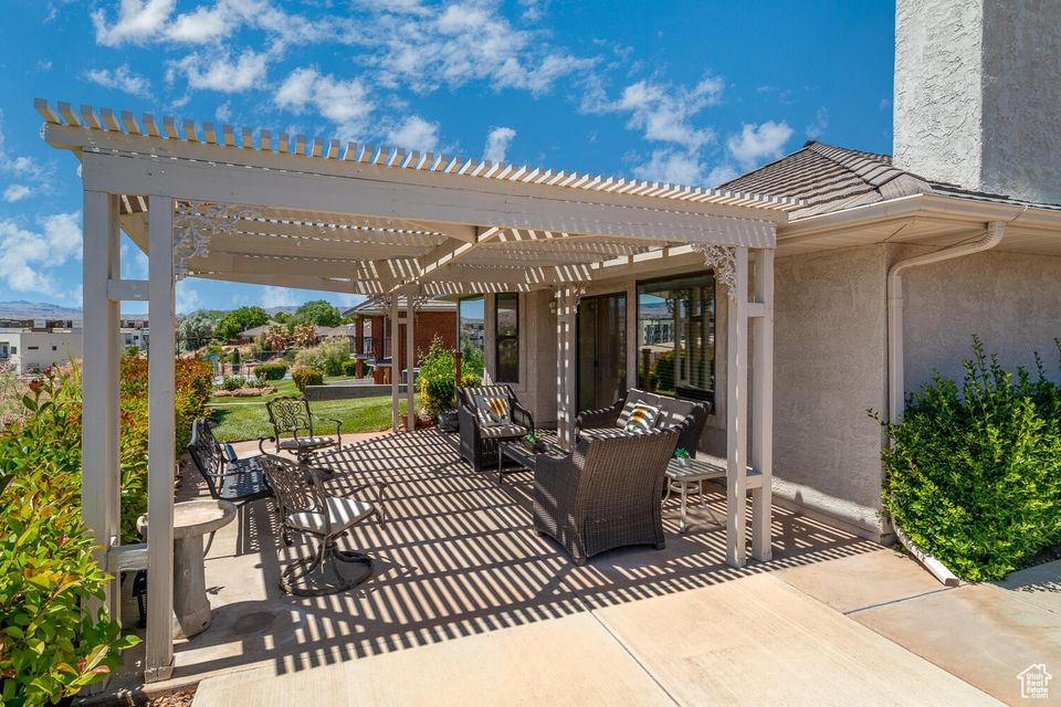 View of patio / terrace with a pergola