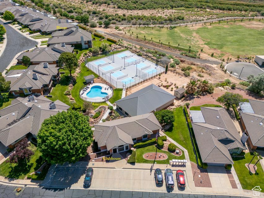 Bird's eye view of a pool